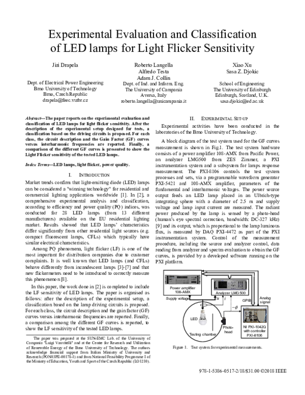 (PDF) Experimental evaluation and classification of LED lamps for light ...