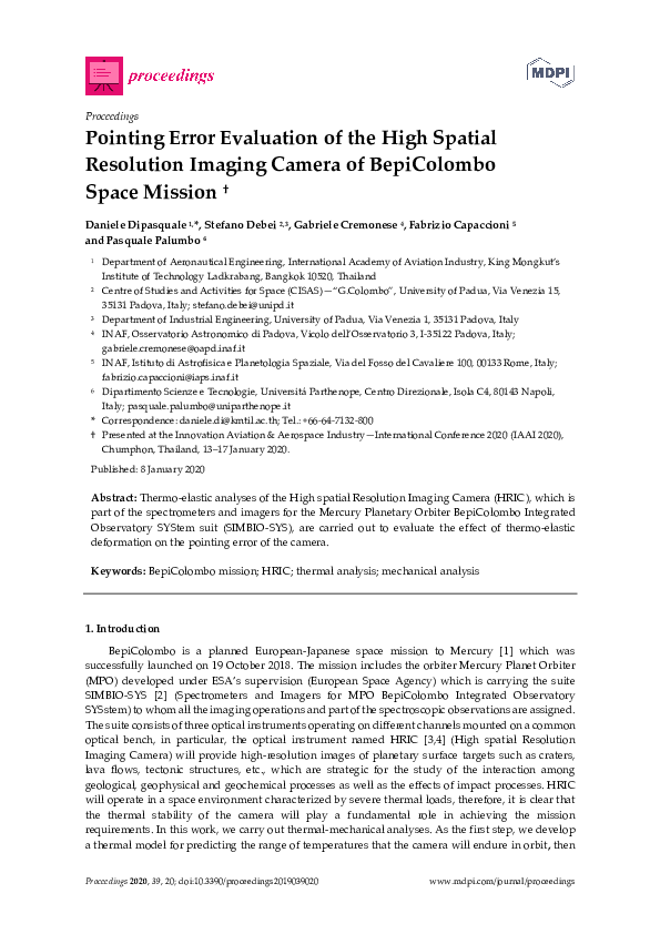 (PDF) Pointing Error Evaluation of the High Spatial Resolution Imaging ...