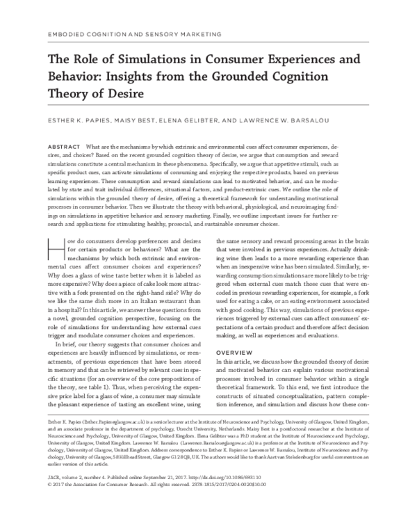 (PDF) The Role of Simulations in Consumer Experiences and Behavior ...