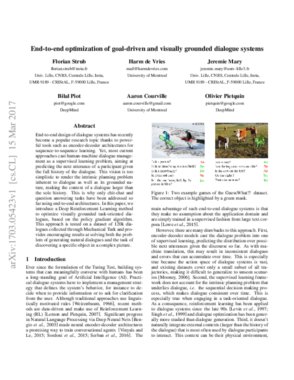 (PDF) End-to-end optimization of goal-driven and visually grounded ...