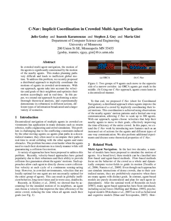 (PDF) C-Nav : Implicit Coordination in Crowded Multi-Agent Navigation