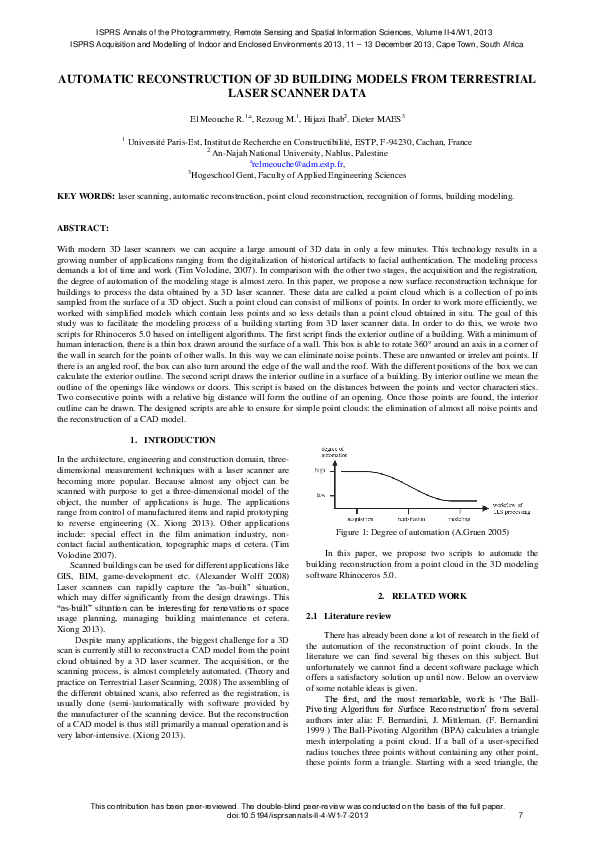 (PDF) Automatic Reconstruction of 3D Building Models from Terrestrial ...