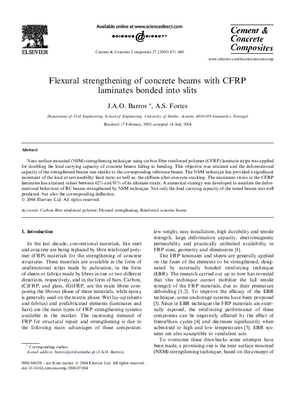 (PDF) Flexural strengthening of concrete beams with CFRP laminates ...