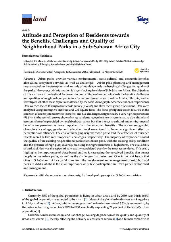 (PDF) Attitude and Perception of Residents towards the Benefits ...