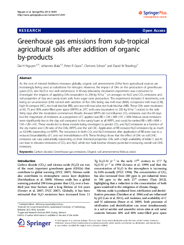 (PDF) Greenhouse gas emissions from sub-tropical agricultural soils ...