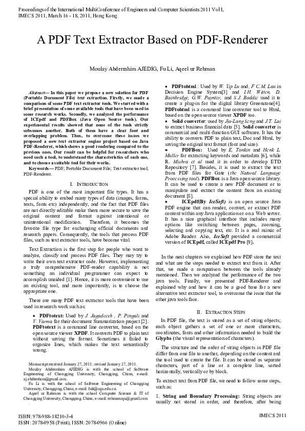 (PDF) A PDF Text Extractor Based on PDF-Renderer