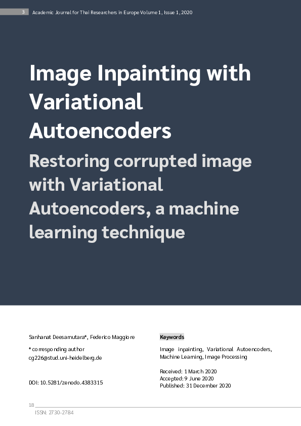 (PDF) Image Inpainting with Variational Autoencoders