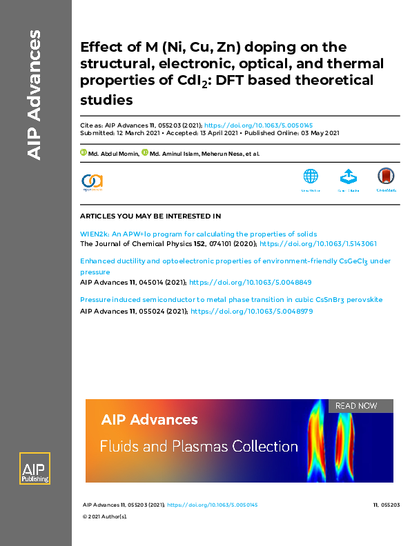 (PDF) Effect of M (Ni, Cu, Zn) doping on the structural, electronic ...
