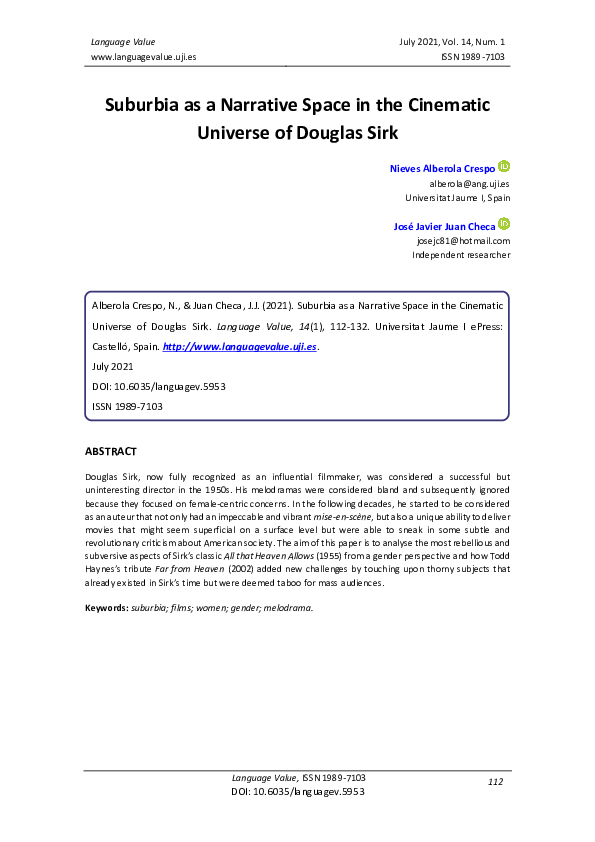 (PDF) Suburbia as a Narrative Space in the Cinematic Universe of ...