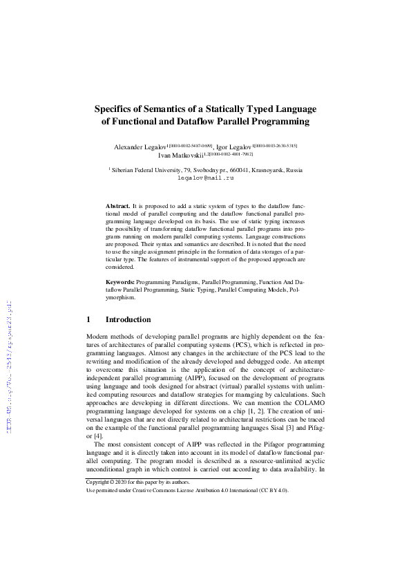 (PDF) Specifics of semantics of a statically typed language of ...