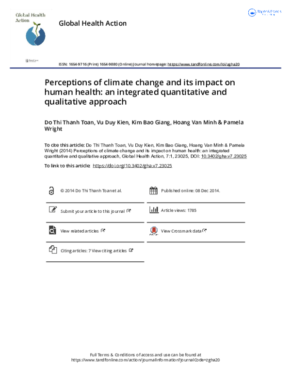 (PDF) Perceptions of climate change and its impact on human health: an ...
