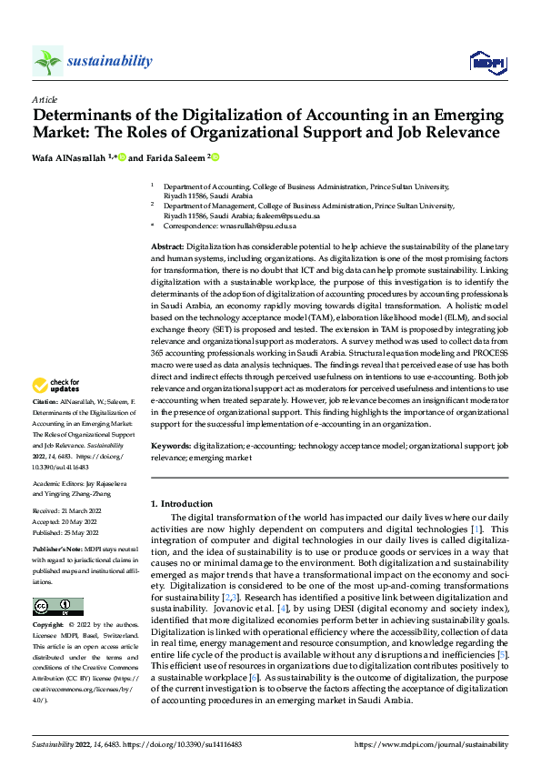 (PDF) Determinants of the Digitalization of Accounting in an Emerging ...