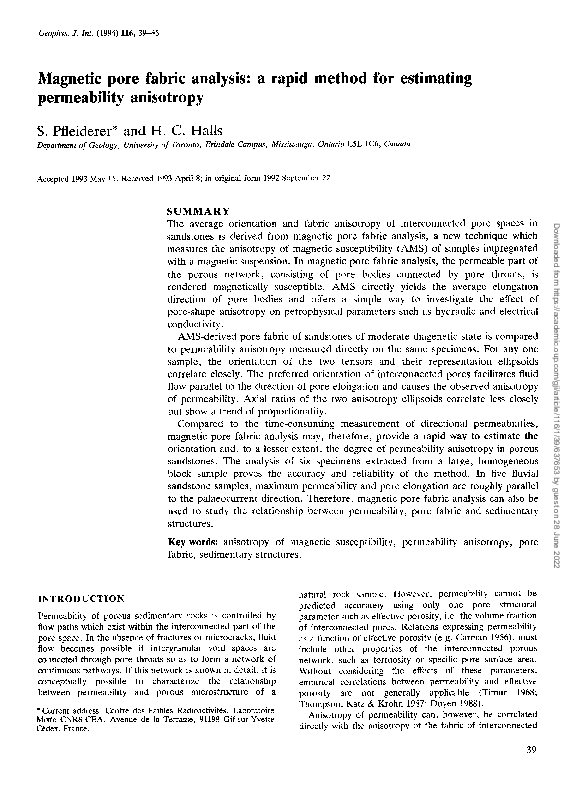 (PDF) Magnetic pore fabric analysis: a rapid method for estimating ...