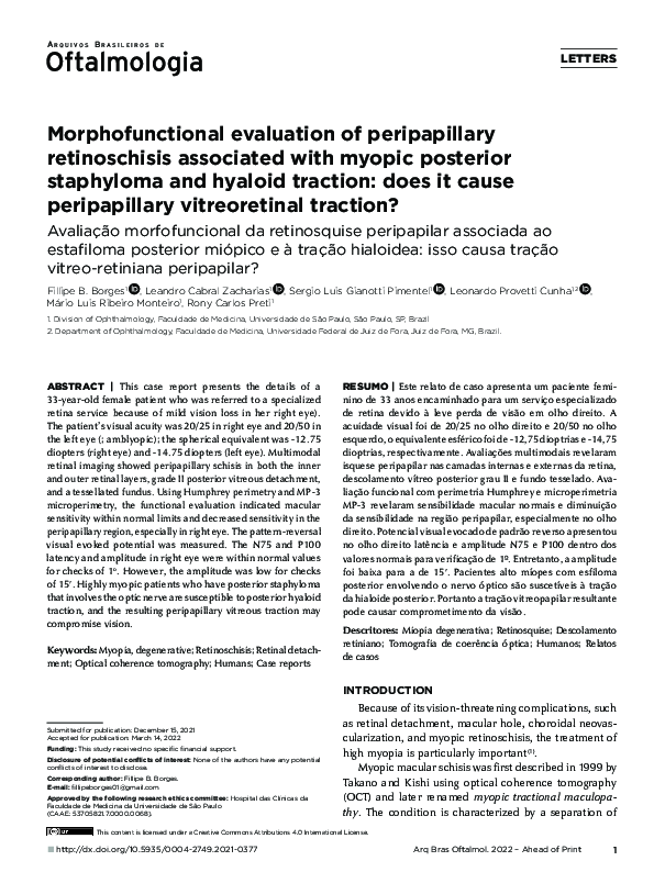 (PDF) Morphofunctional evaluation of peripapillary retinoschisis ...
