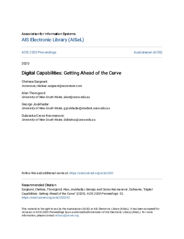 (PDF) Proceedings of the ACIS 2020