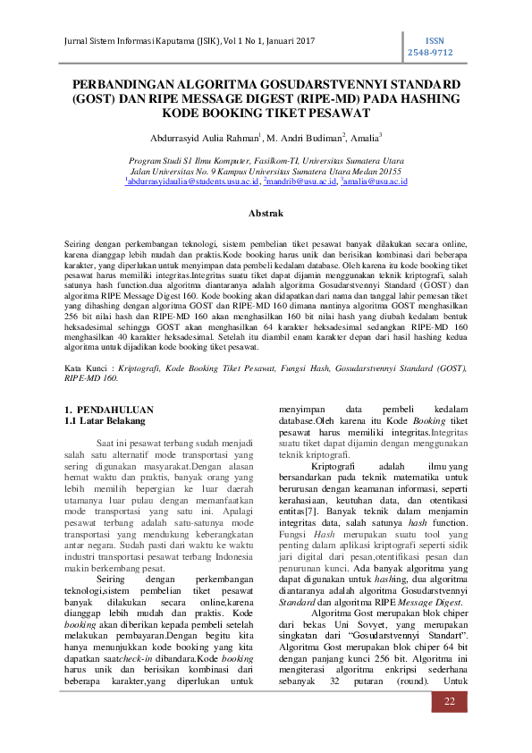 (PDF) Perbandingan Algoritma Gosudarstvennyi Standard (Gost) Dan Ripe ...