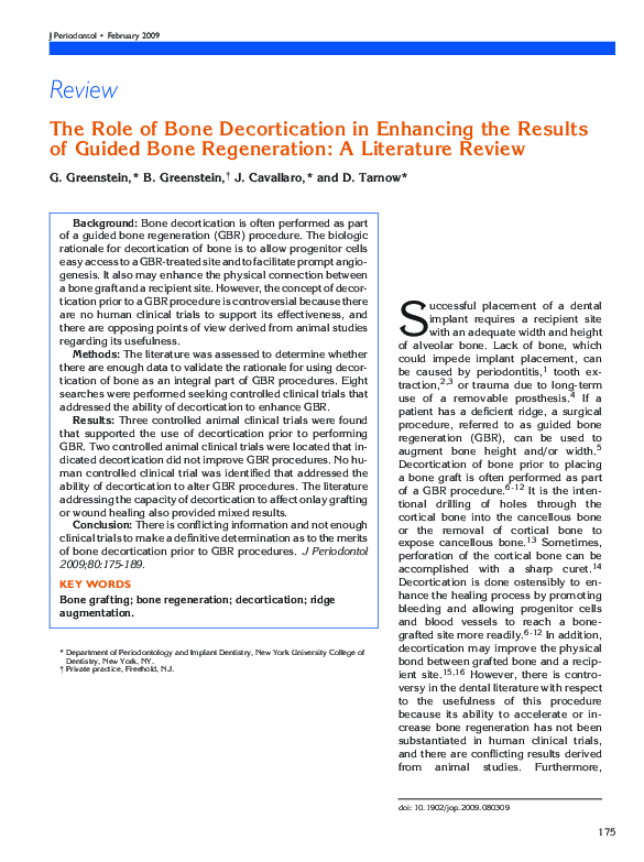 (PDF) The Role of Bone Decortication in Enhancing the Results of Guided ...