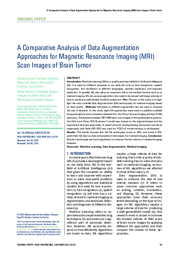 (PDF) A Comparative Analysis of Data Augmentation Approaches for ...