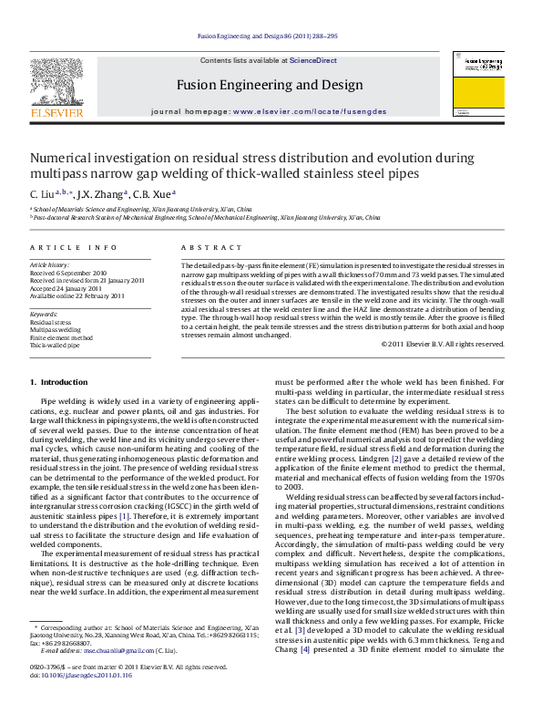 (PDF) Numerical investigation on residual stress distribution and ...