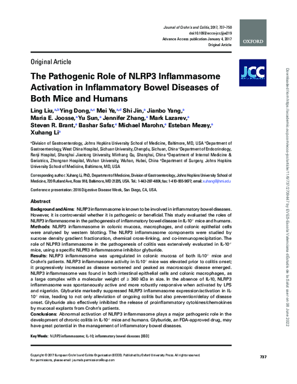 (PDF) The Pathogenic Role of NLRP3 Inflammasome Activation in ...