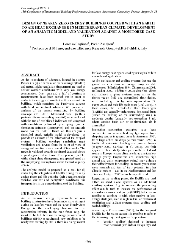 (PDF) Design Of Nearly Zero Energy Buildings Coupled With An Earth To ...