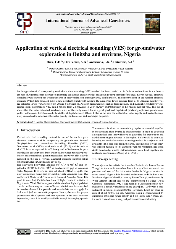 (PDF) Application of vertical electrical sounding (VES) in subsurface ...