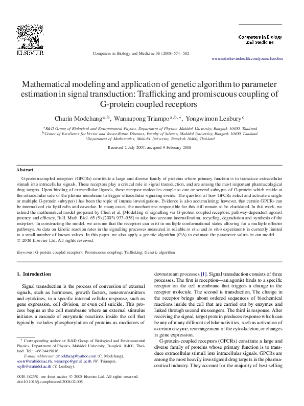(PDF) Mathematical modeling and application of genetic algorithm to ...