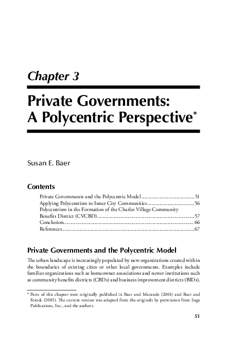 (PDF) Private Governments: A Polycentric Perspective