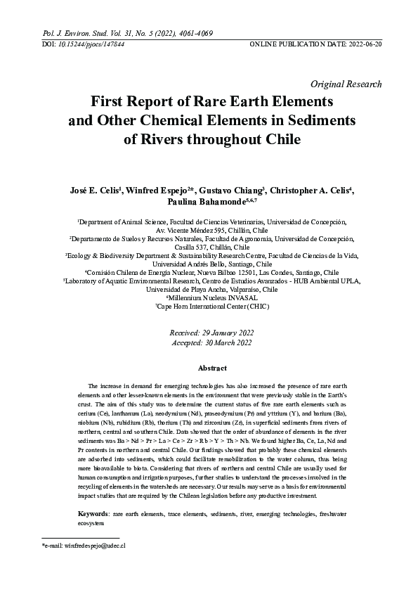 (PDF) First Report of Rare Earth Elements and Other Chemical Elements ...