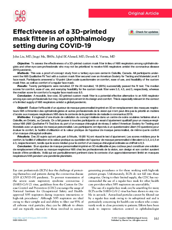 (PDF) Effectiveness of a 3D-printed mask fitter in an Ophthalmology ...