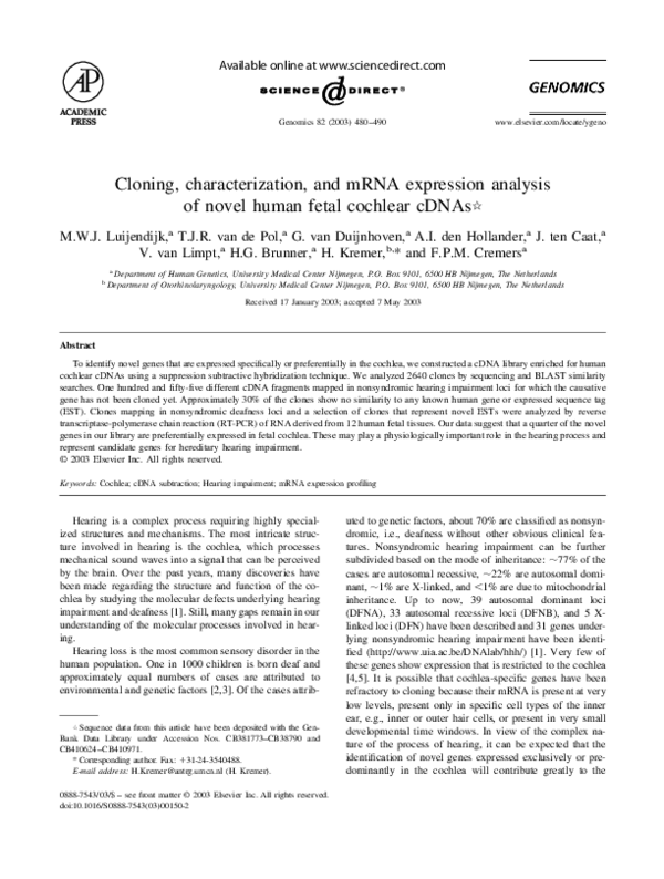 (PDF) Cloning, characterization, and mRNA expression analysis of novel ...