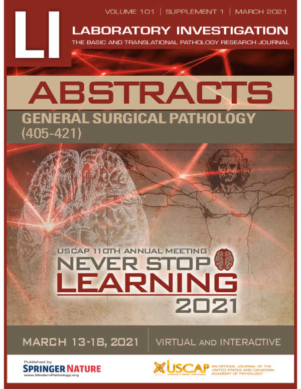 (PDF) Abstracts from USCAP 2021: General Surgical Pathology (405-421)