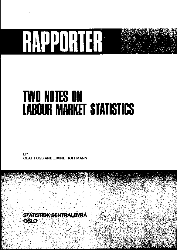 (PDF) Two notes on labour market statistics