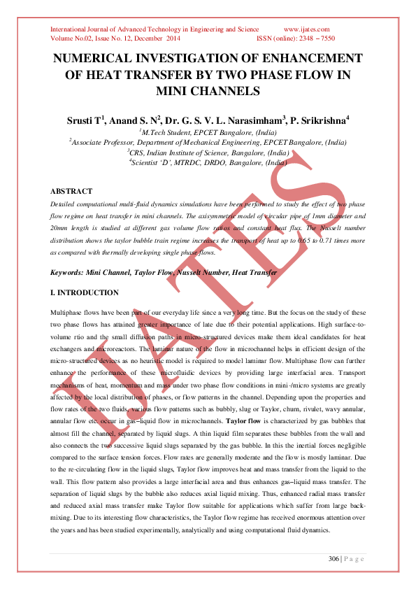 (PDF) Numerical Investigation of Enhancement of Heat Transfer by Two ...