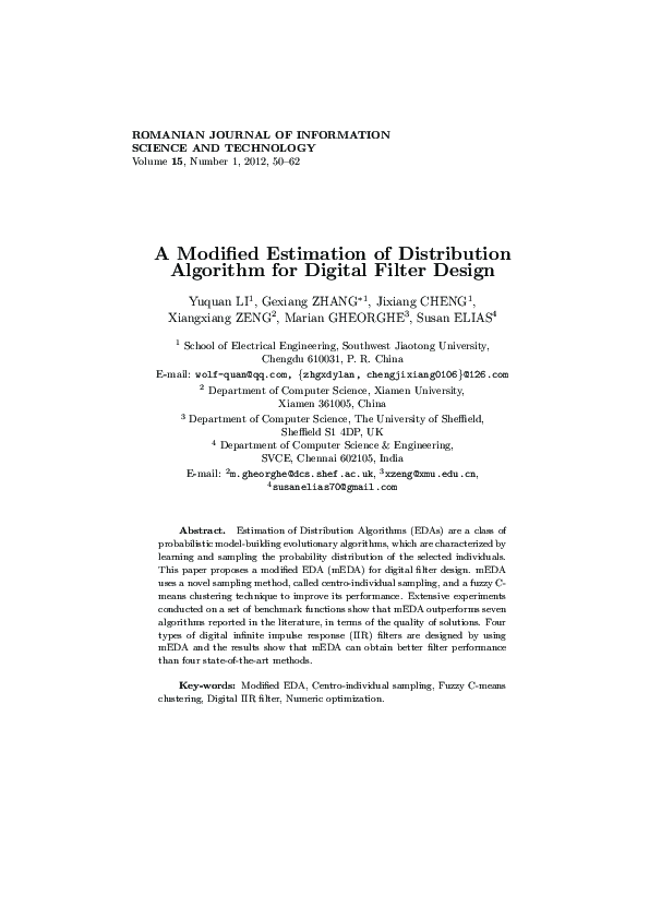 (PDF) A Modified Estimation of Distribution Algorithm for Numeric ...