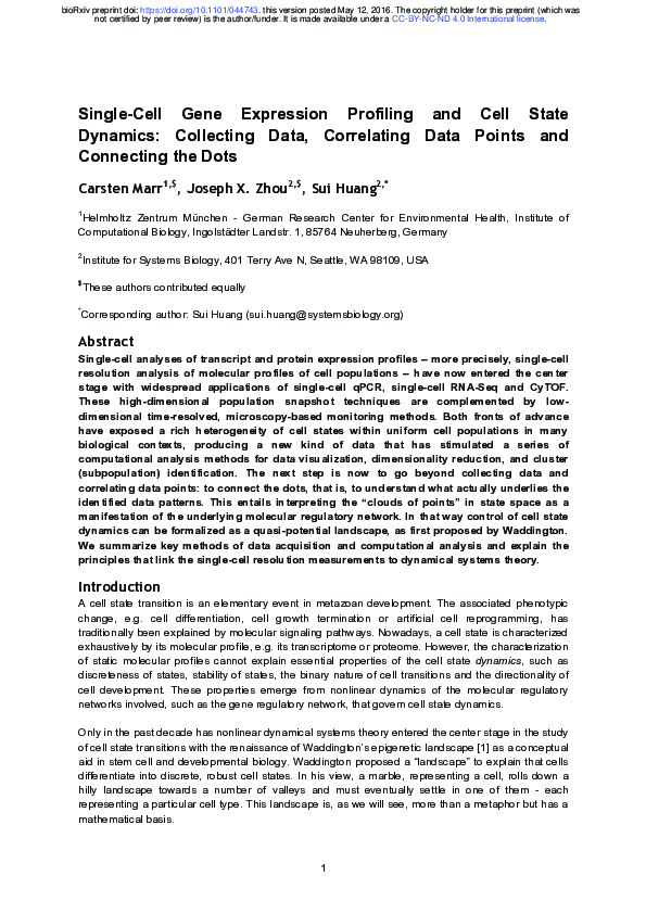 (PDF) Single-Cell Gene Expression Profi ling and Cell State Dynamics ...