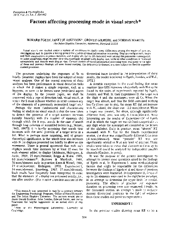 (PDF) Factors affecting processing mode in visual search
