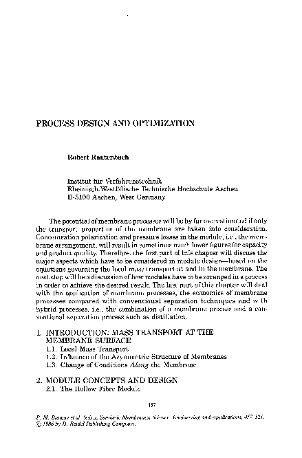 (PDF) Process Design and Optimization
