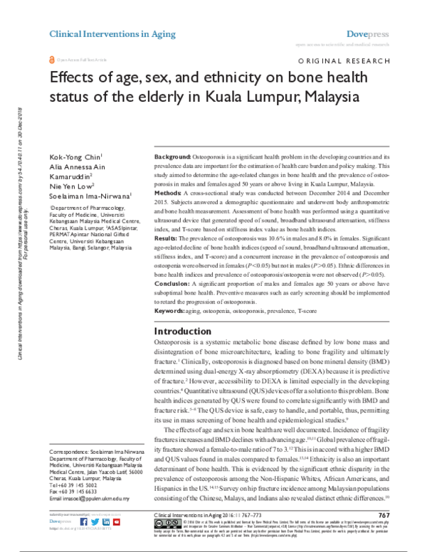(PDF) Bone Health Among the Elderly in Kuala Lumpur