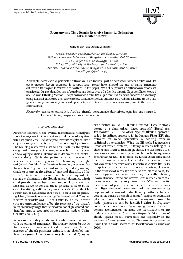 (PDF) Frequency and Time Domain Recursive Parameter Estimation For a ...