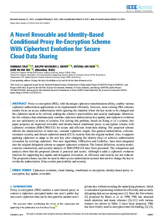 (PDF) A Novel Revocable and Identity-Based Conditional Proxy Re ...