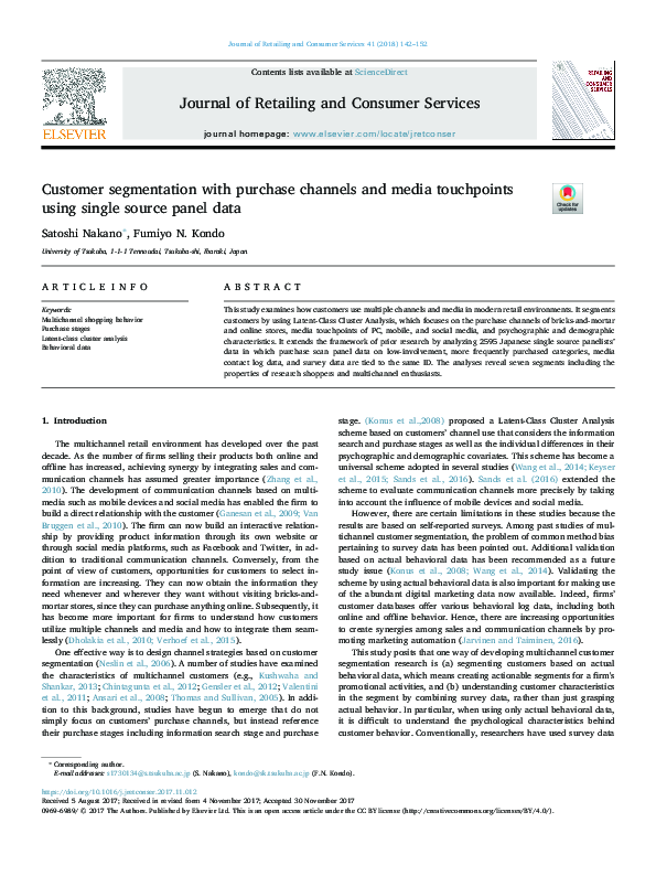 (PDF) Customer segmentation with purchase channels and media ...
