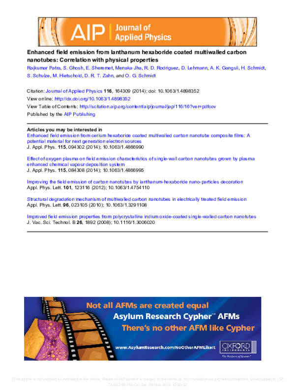 (PDF) Enhanced field emission from lanthanum hexaboride coated ...