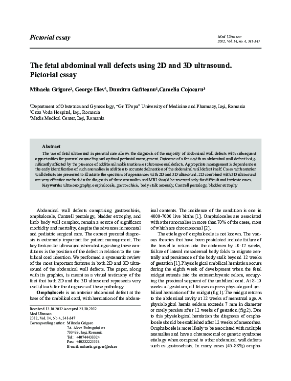(PDF) The fetal abdominal wall defects using 2D and 3D ultrasound ...