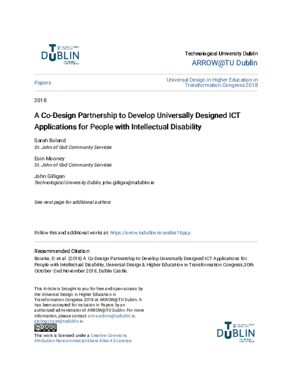 (PDF) A Co-Design Partnership to Develop Universally Designed ICT ...