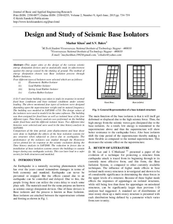 (PDF) Design and Study of Seismic Base Isolators