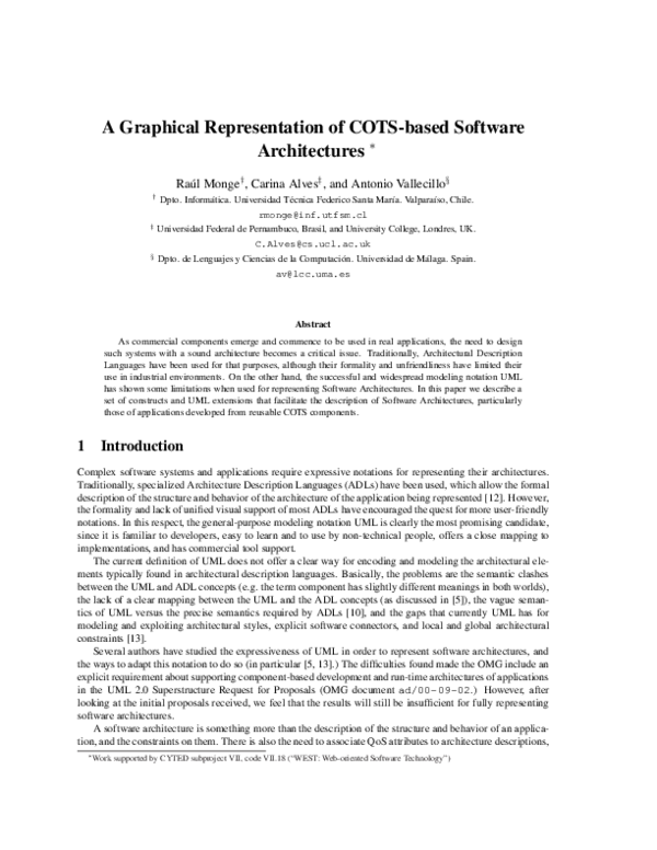 (PDF) A graphical representation of COTSbased software architectures