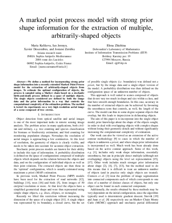 (PDF) A Marked Point Process Model Including Strong Prior Shape ...