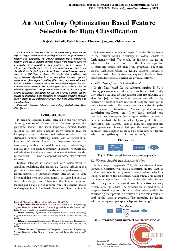 (PDF) An Ant Colony Optimization Based Feature Selection for Data ...