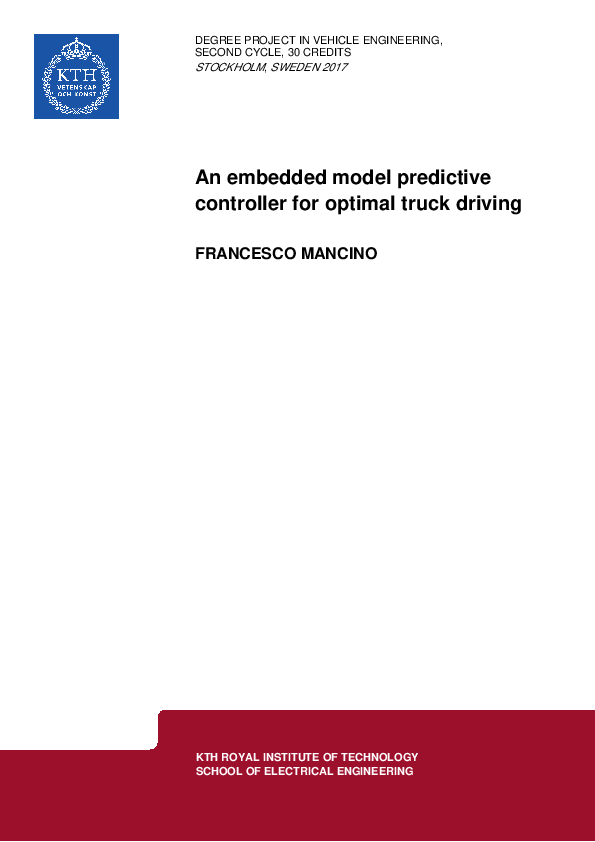(PDF) An embedded model predictive controller for optimal truck driving
